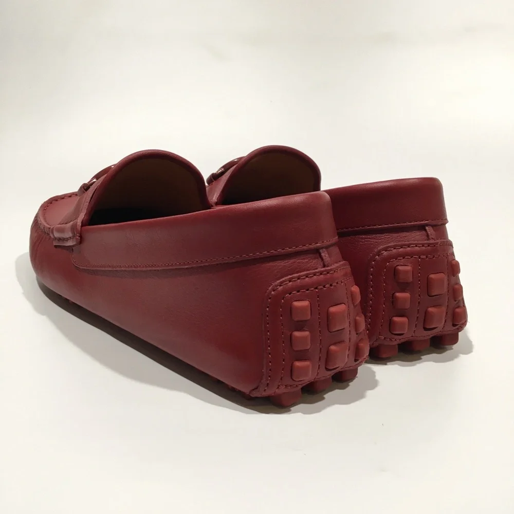 GUCCI INTERLOCKING G DRIVING MOCCASINS -RED CALF LEATHER -MEN’S US 9 -NEW - Picture 6 of 11